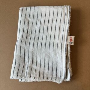 Handmade Linen Striped White and Black Hand Towel